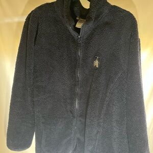 Disney Parks Navy Fluffy Sweater with Zipper Size 2X with Pockets